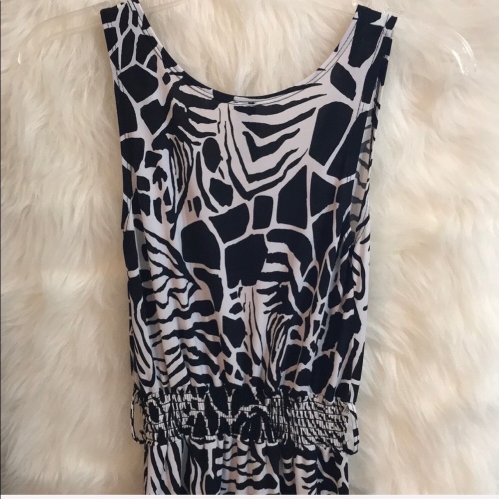 Drama Gold - Black & White High Low Sun Dress S